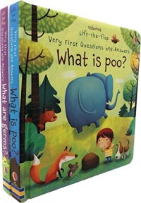 Usborne Very First Lift-the-Flap Questions And Answers Collection 2 Books Set (What are Germs, What is Poo)