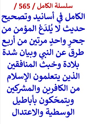 كتاب الكامل في اسانيد وتصحيح حديث لا يلدغ المؤمن من جحر واحد مرتين من اربع طرق